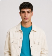 کت جین مردانه مدل Denim Ecru